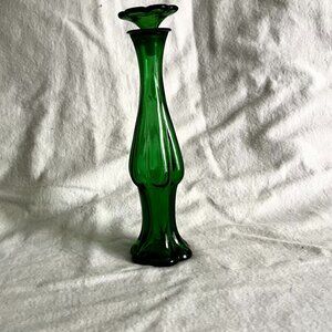 🎉🎉PlLast Chance🎉🎉Vintage Emerald Green Avon Floral Perfume/Bud Vase 9”